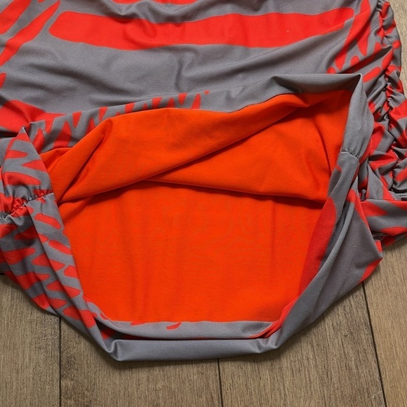 Kookai Bodycon Dress Stretchy Orange Grey Cut Out V Neck Sleeveless 2 - Picture 9 of 10